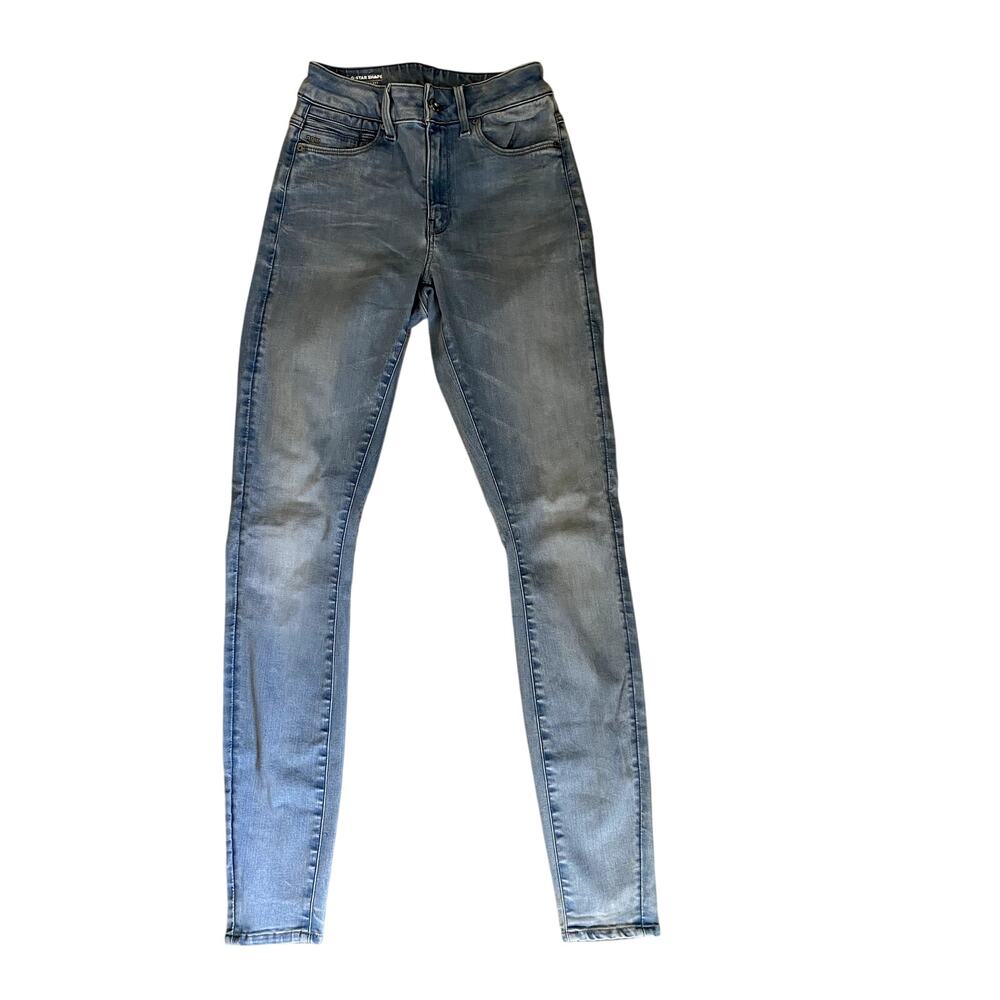 G-Star RAW Women's Size 27x32 G-Star Shape High Super Skinny Light Wash Jeans